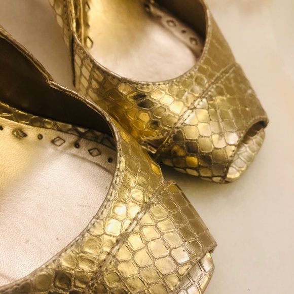 BCBGirls Gold Slingback Peeptoe - Picture 6 of 6